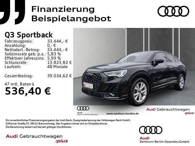 Schwarz Gebraucht 2022 Audi Q3 Sportback S-Line SUV | 33.444 € (Fairer Preis) - Bild 1/4