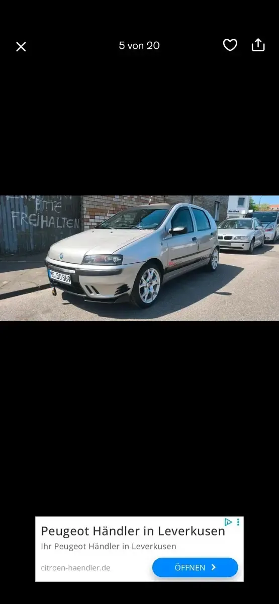 Gebraucht Fiat Punto 80 PS (58 kW) 2001 Silber Kleinwagen