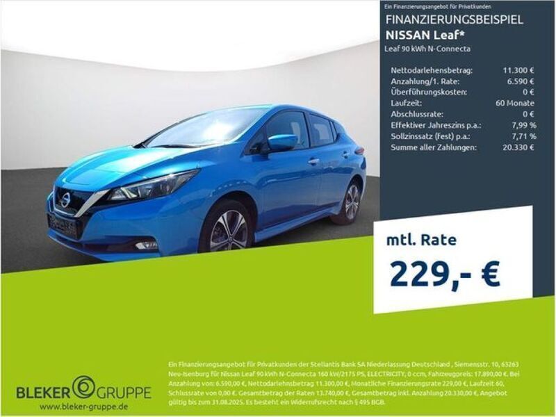Blau Gebraucht 2022 Nissan Leaf N-Connecta Kleinwagen | 17.890 € (Guter Preis) - Bild 1/3