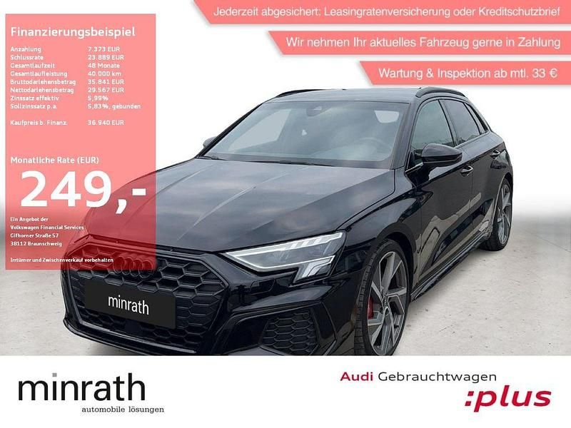 Mythosschwarz metallic Gebraucht 2023 Audi S3 Ambiente Limousine | 36.940 € (Superpreis) - Bild 1/4