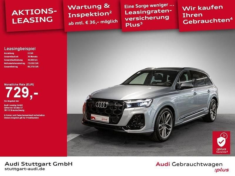 Satellitsilber metallic Gebraucht 2024 Audi Q7 S-Line SUV | 78.820 € (Teuer) - Bild 1/2