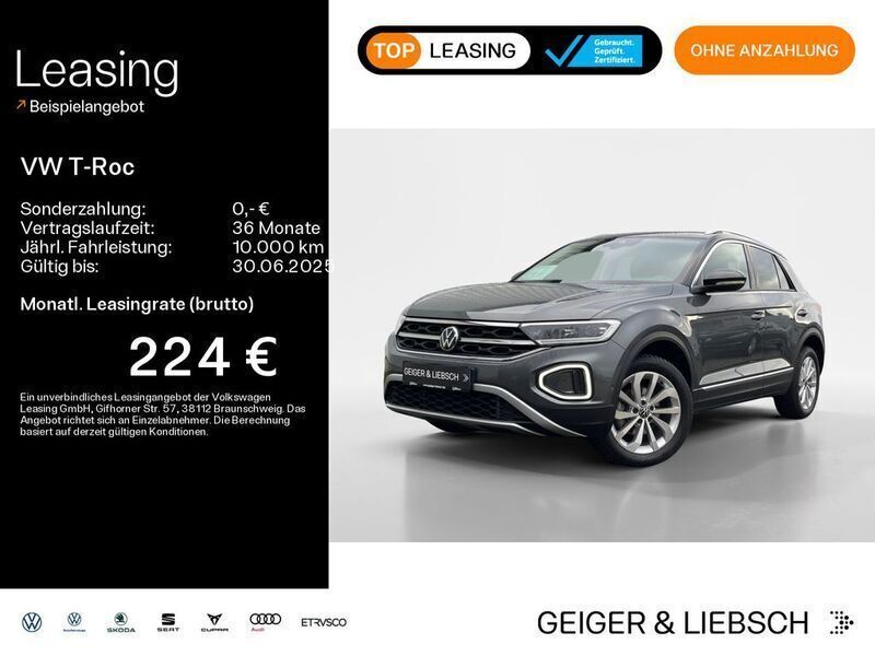 Indiumgrau metallic/schwarz Gebraucht 2024 VW T-Roc Style SUV | 27.999 € (Guter Preis) - Bild 1/3
