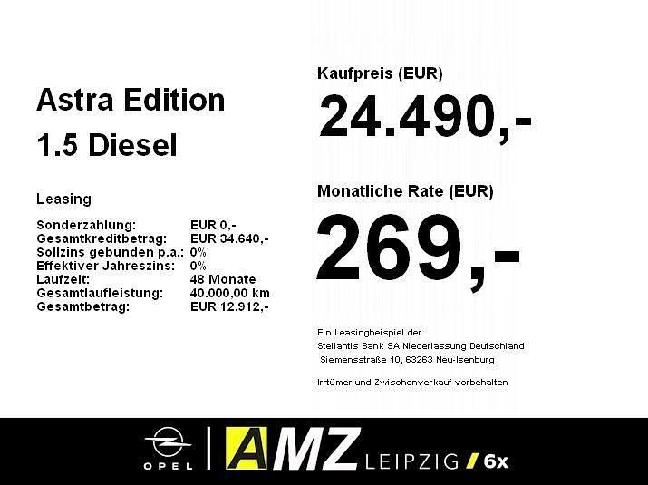 Neu Opel Astra Edition 131 PS (96 kW) 2026 Athletik blau Limousine