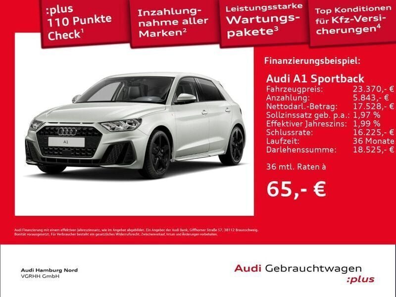 N8 tausilber metallic Gebraucht 2024 Audi A1 Sportback S-Line Kleinwagen | 24.880 € (Fairer Preis) - Bild 1/3