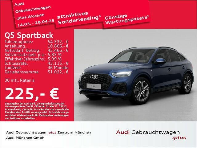 Navarrablau metallic Gebraucht 2024 Audi Q5 Sportback Ambiente SUV | 54.332 € (Etwas zu teuer) - Bild 1/1