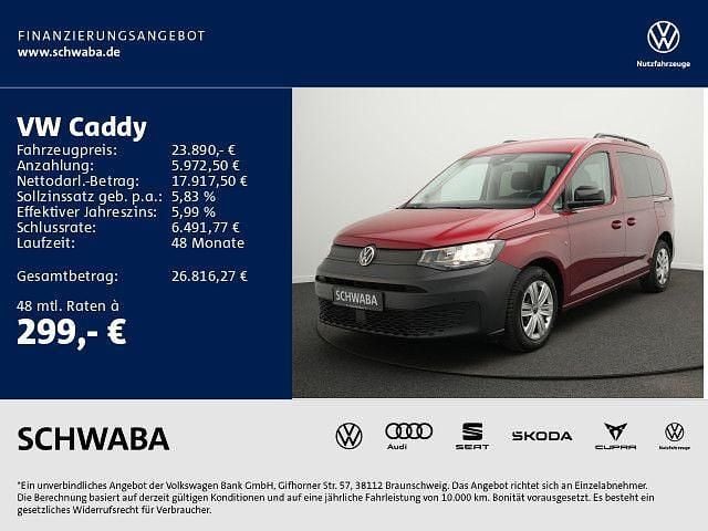 Gebraucht VW Caddy Basis 122 PS (89 kW) 2022 Schwarz Van / Kleinbus