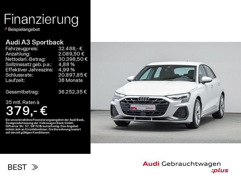 Weiß Gebraucht 2024 Audi A3 Sportback Business Limousine | 32.488 € (Guter Preis) - Bild 1/4