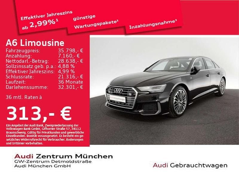 Mythosschwarz metallic Gebraucht 2022 Audi A6 Ambiente Limousine | 35.348 € (Superpreis) - Bild 1/3
