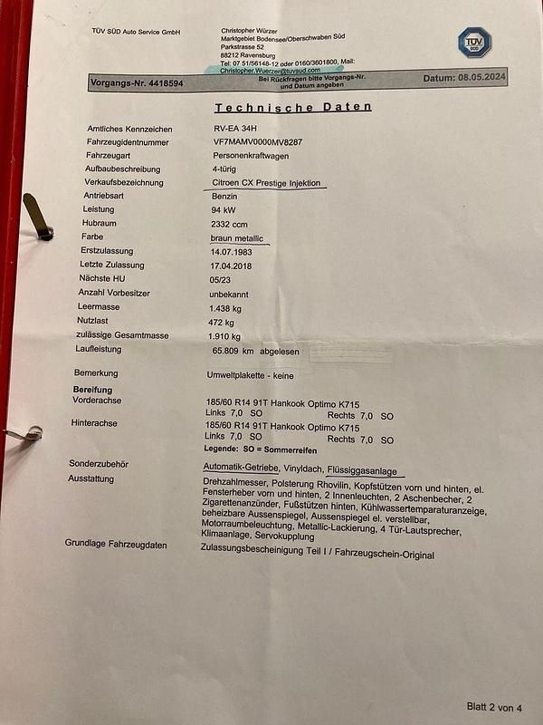 Gebraucht Citroën CX 128 PS (94 kW) 1983 Braun Kleinwagen