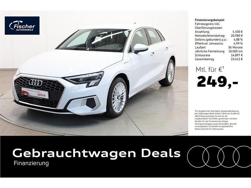 Weiß Gebraucht 2023 Audi A3 Sportback e-tron Advanced Limousine | 26.480 € (Fairer Preis) - Bild 1/4