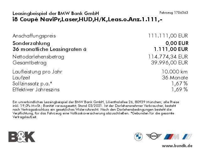 Gebraucht BMW i8 374 PS (275 kW) 2020 Grau metallic Coupé