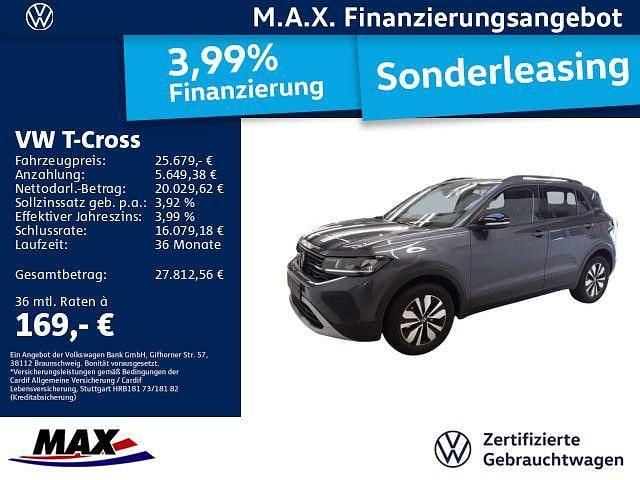 Rauchgrau metallic Gebraucht 2025 VW T-Cross Goal SUV | 25.679 € (Superpreis) - Bild 1/3