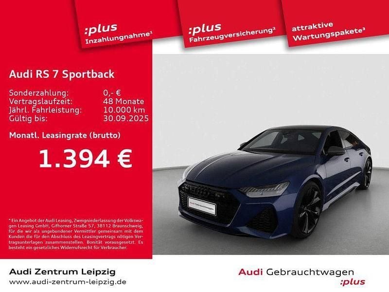 Blau Gebraucht 2024 Audi RS7 Sportback Performance Kleinwagen | 122.415 € (Etwas zu teuer) - Bild 1/3