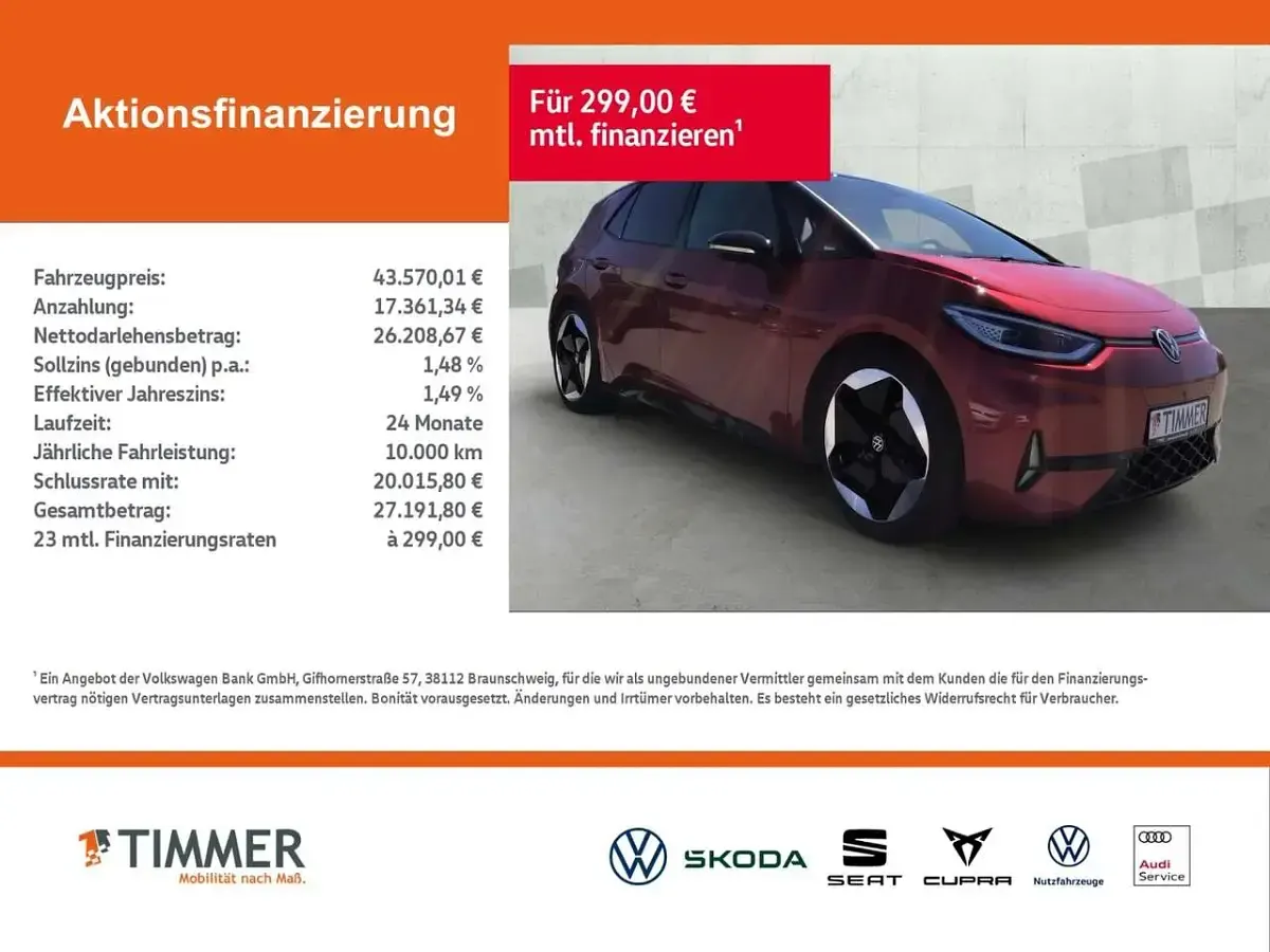Gebraucht VW ID.3 GTX 210 kW (286 PS) 2025 Rot Kleinwagen