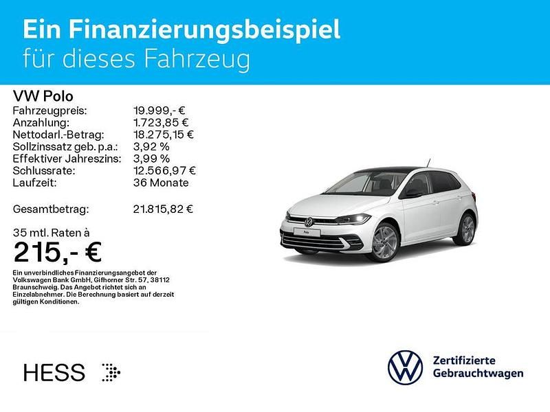 Gebraucht VW Polo Style 110 PS (80 kW) 2022 Pure white/deep black perleffe Kleinwagen