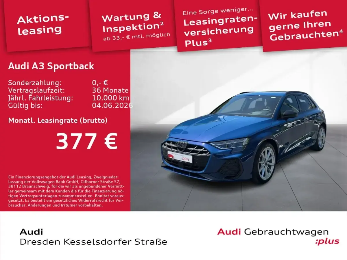 Gebraucht Audi A3 Sportback e-tron S-Line 204 PS (150 kW) 2025 Ascariblau metallic Kleinwagen