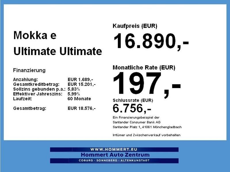 Gebraucht Opel Mokka-e Ultimate 100 kW (136 PS) 2022 Kontrast grau (metallic) SUV