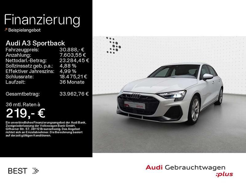 Arkonaweiß Gebraucht 2024 Audi A3 Business Limousine | 30.888 € (Fairer Preis) - Bild 1/4