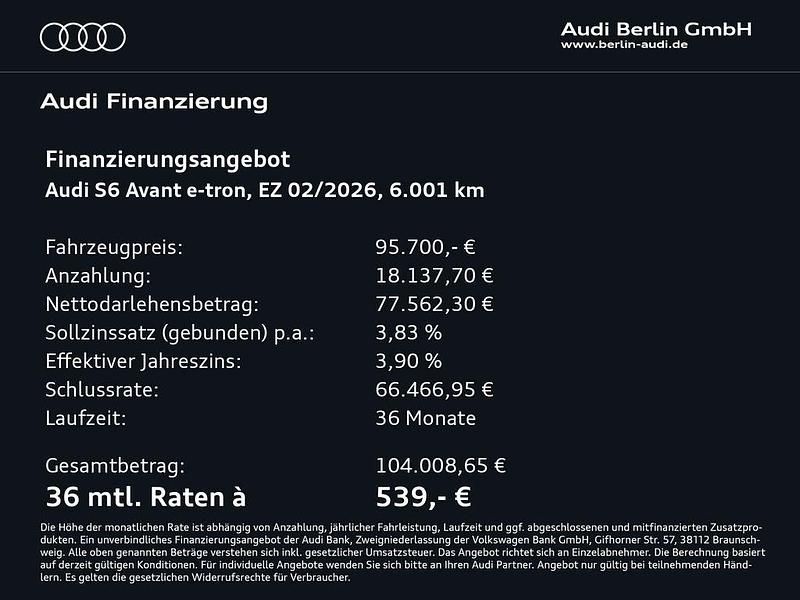 Gebraucht Audi S6 e-tron Sport 369 kW (503 PS) 2026 Grau Limousine