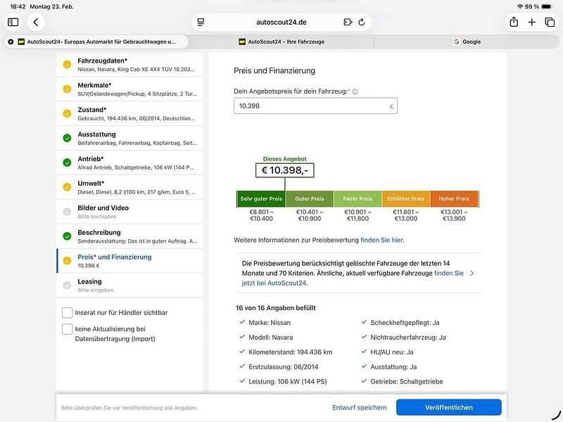 Gebraucht Nissan Navara XE 144 PS (105 kW) 2014 Weiß Pickup