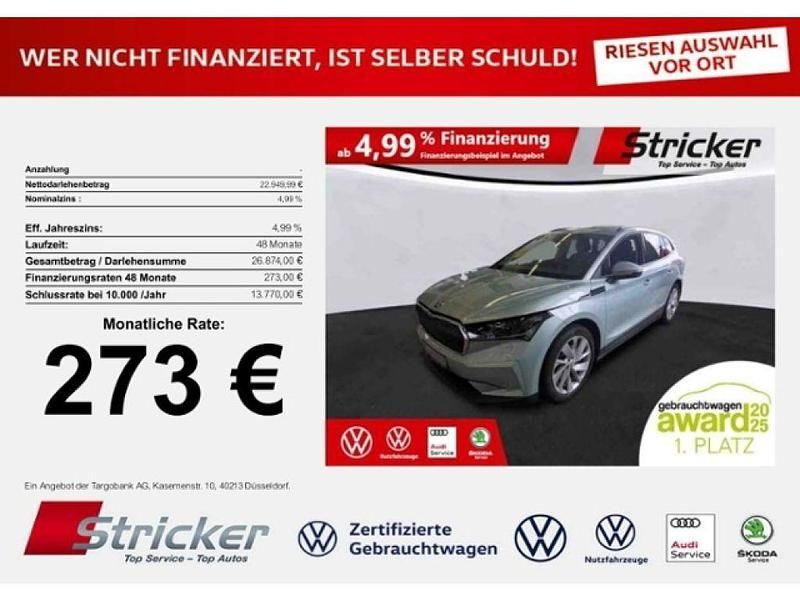 Arctic silber metallic (metallic) Gebraucht 2021 Skoda Enyaq iV SUV | 22.947 € (Superpreis) - Bild 1/3