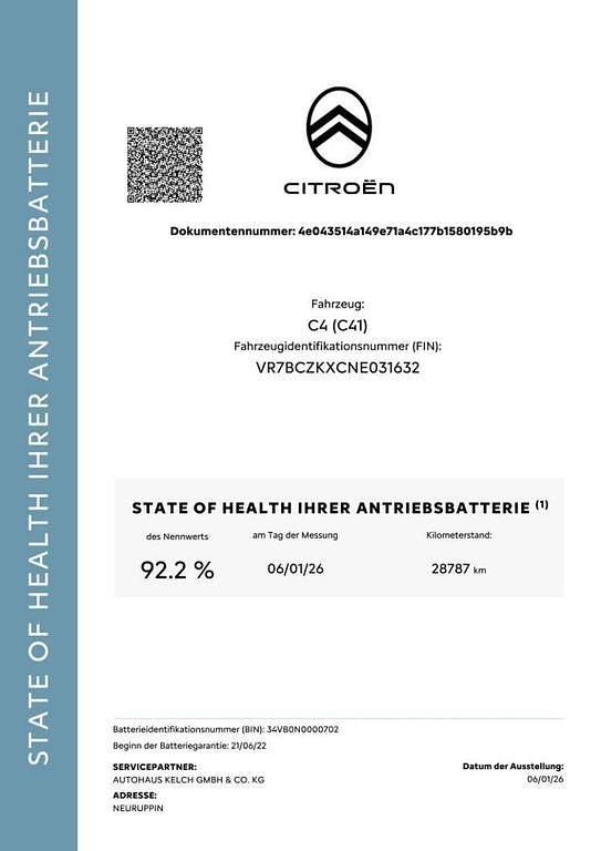 Gebraucht Citroën e-C4 Shine 100 kW (136 PS) 2022 Schwarz Limousine