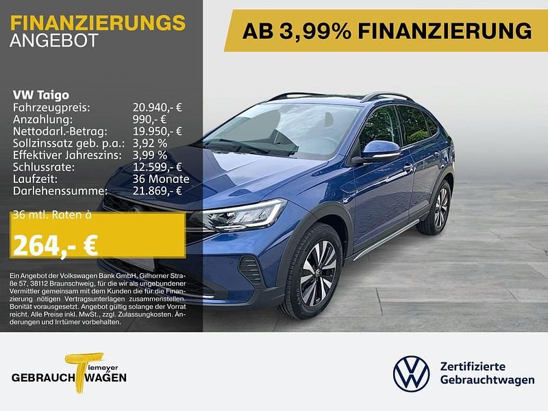 Blau Gebraucht 2022 VW Taigo IQ Drive SUV | 19.570 € (Guter Preis) - Bild 1/4