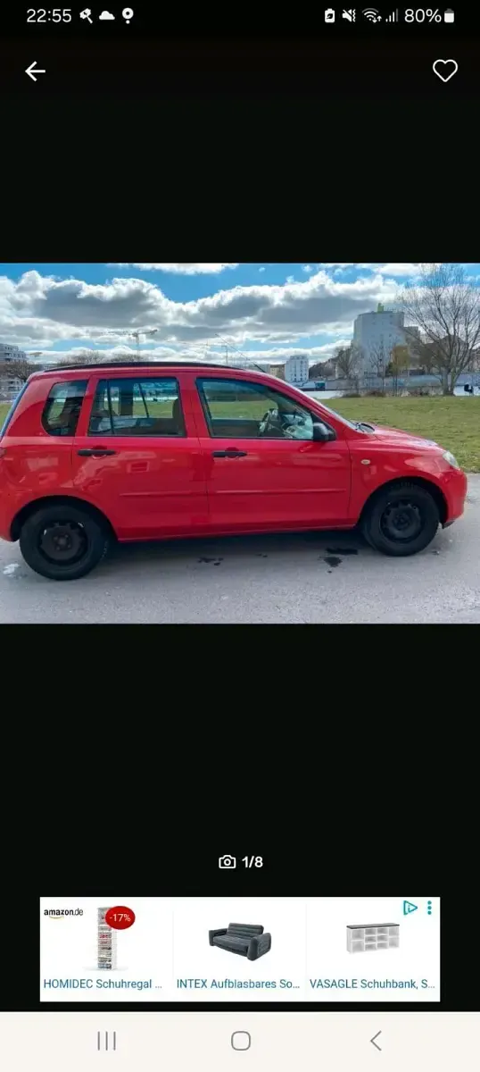 Gebraucht Mazda 2 75 PS (55 kW) 2003 Rot Kleinwagen