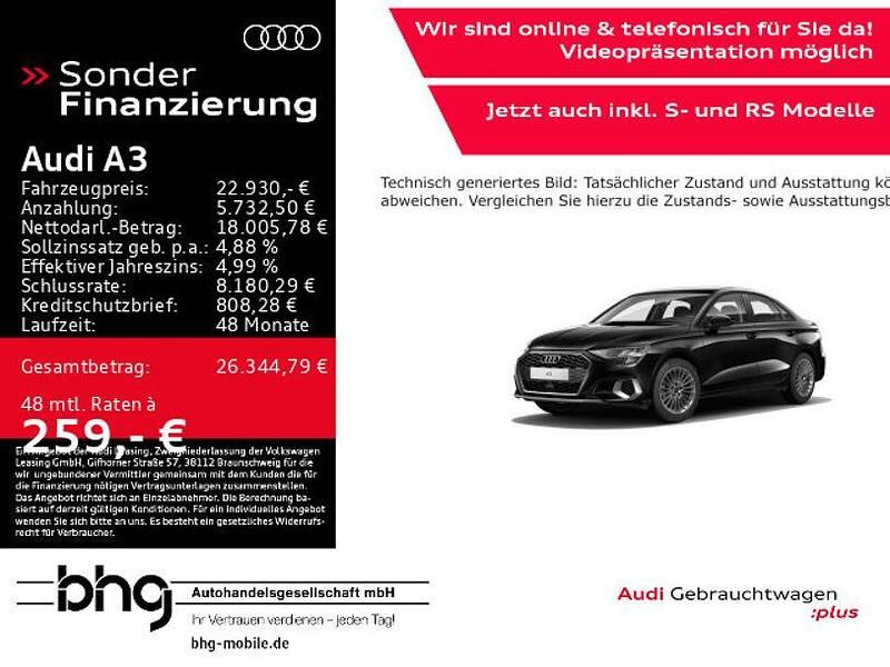 Schwarz Gebraucht 2021 Audi A3 Advanced Plus Limousine | 22.930 € (Fairer Preis) - Bild 1/4