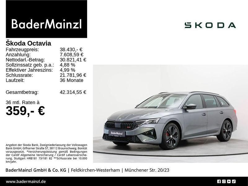 Graphitegrau metallic Gebraucht 2024 Skoda Octavia RS Kombi | 38.430 € (Fairer Preis) - Bild 1/3