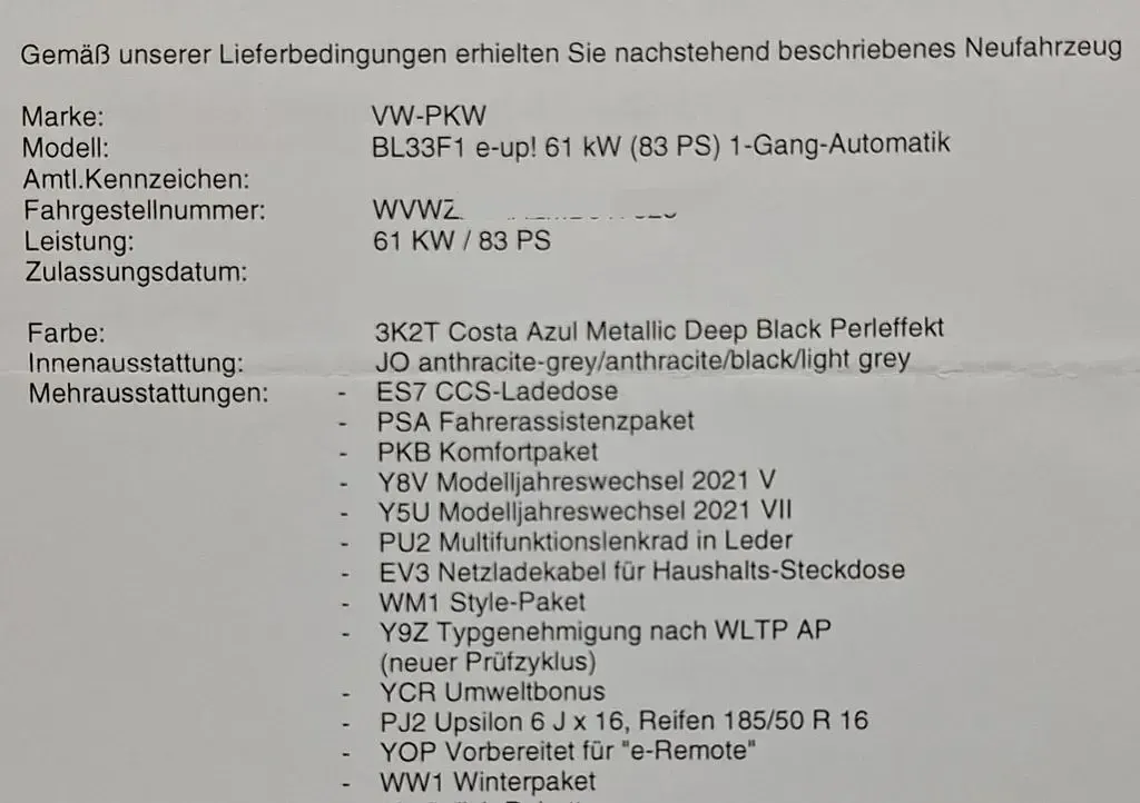 Gebraucht VW e-up! Style 61 kW (83 PS) 2021 Blau Kleinwagen