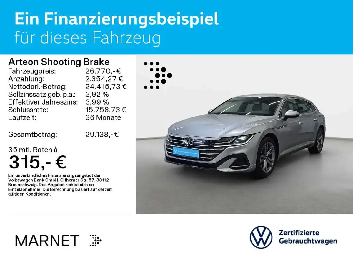 Gebraucht VW Arteon R-line 218 PS (160 kW) 2022 Pyritsilber metallic Kombi
