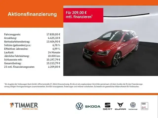 Gebraucht Seat Ibiza FR 95 PS (69 kW) 2023 Desire rot metallic Kleinwagen