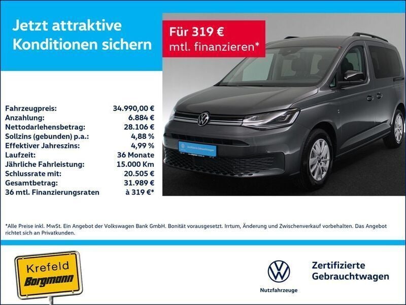 Grau / indiumgrau Neu 2025 VW Caddy Life Van / Kleinbus | 34.990 € (Guter Preis) - Bild 1/3