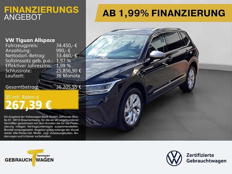 Schwarz Gebraucht 2024 VW Tiguan Allspace Life SUV | 34.450 € (Superpreis) - Bild 1/4