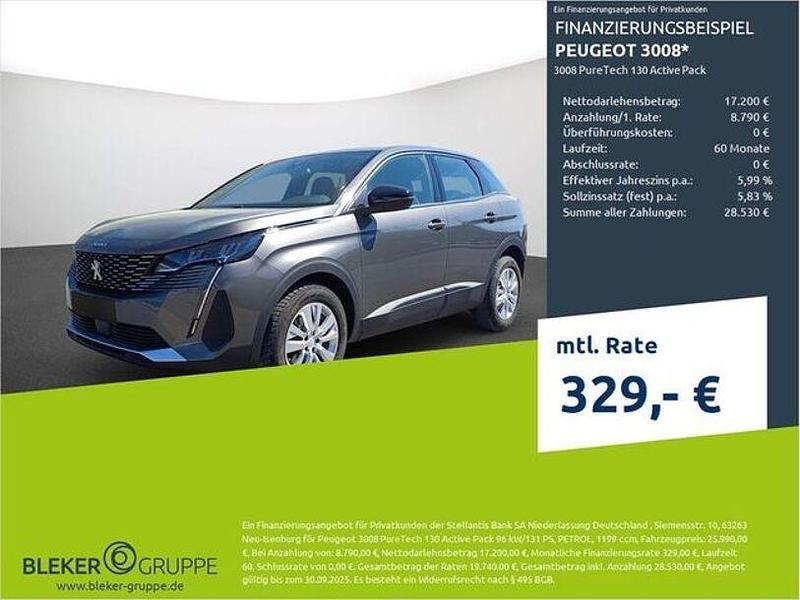 Platingrau Gebraucht 2023 Peugeot 3008 Active SUV | 23.280 € (Superpreis) - Bild 1/3
