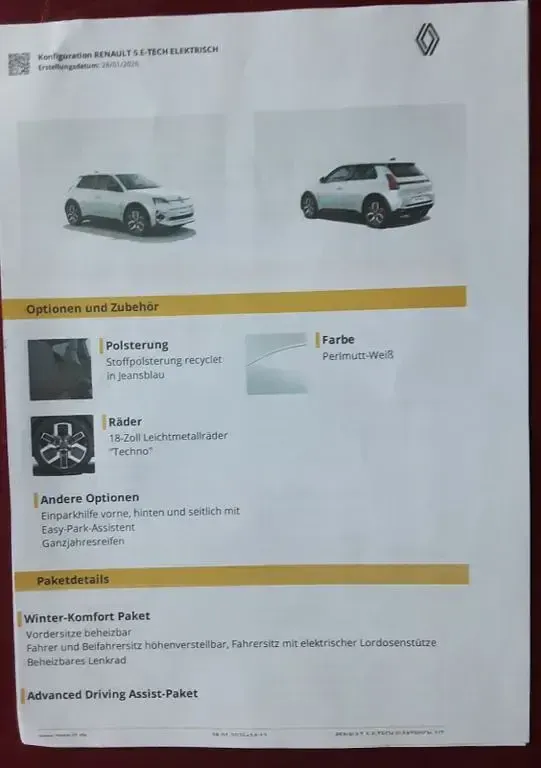 Neu Renault R5 Komfort 110 kW (150 PS) 2026 Weiß Kleinwagen