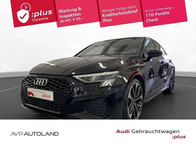 Mythosschwarz metallic Gebraucht 2022 Audi A3 Sportback S-Line Limousine | 33.968 € (Etwas zu teuer) - Bild 1/3
