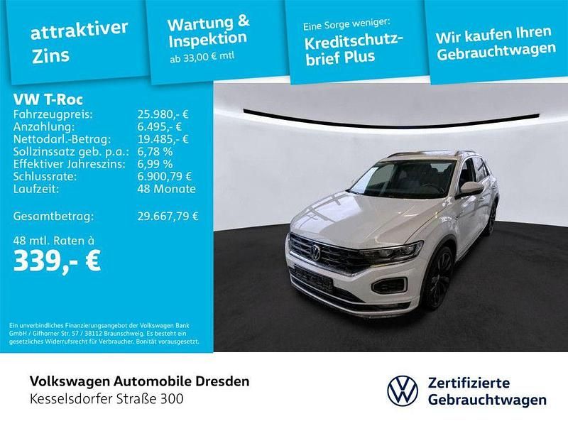 0q pure white Gebraucht 2021 VW T-Roc Sport SUV | 25.980 € (Fairer Preis) - Bild 1/4