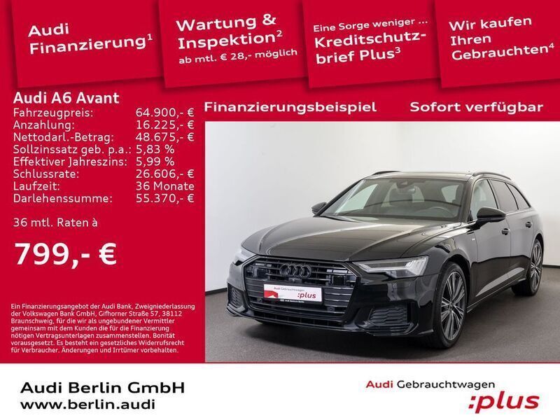 Mythosschwarz metallic Gebraucht 2023 Audi A6 Sport Kombi | 64.900 € - Bild 1/3