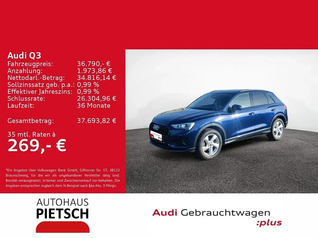 Gebraucht Audi Q3 Advanced Plus 150 PS (110 kW) 2025 Blau SUV
