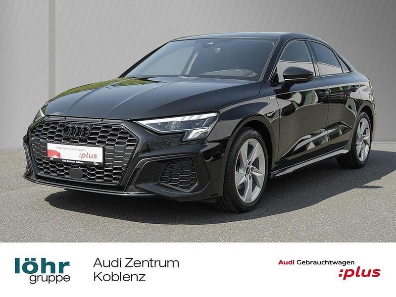 Mythosschwarz metallic Gebraucht 2023 Audi A3 S-Line Limousine | 29.980 € (Fairer Preis) - Bild 1/4