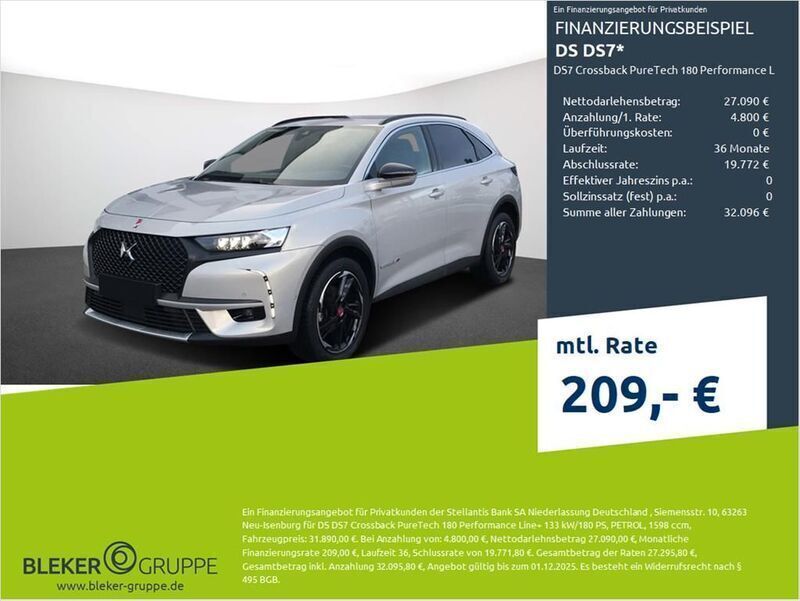 Kristallgrau Gebraucht 2022 DS Automobiles DS7 Crossback Performance Line Plus SUV | 31.890 € (Fairer Preis) - Bild 1/3