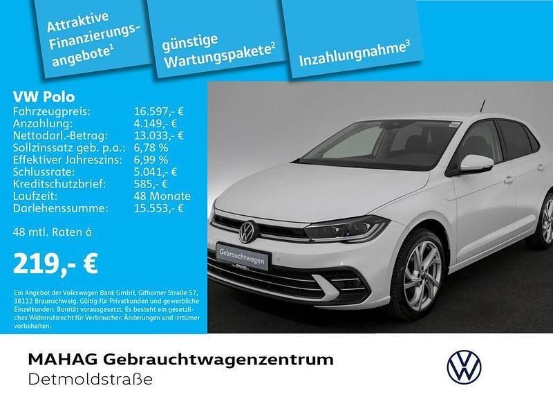 Pure white Gebraucht 2022 VW Polo Style Kleinwagen | 16.597 € (Fairer Preis) - Bild 1/2