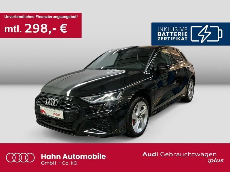 Schwarz Gebraucht 2022 Audi A3 Sportback e-tron S-Line Limousine | 28.930 € (Fairer Preis) - Bild 1/3