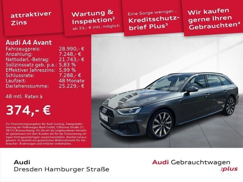Gebraucht Audi A4 S-Line 204 PS (150 kW) 2022 Daytonagrau perleffekt Kombi