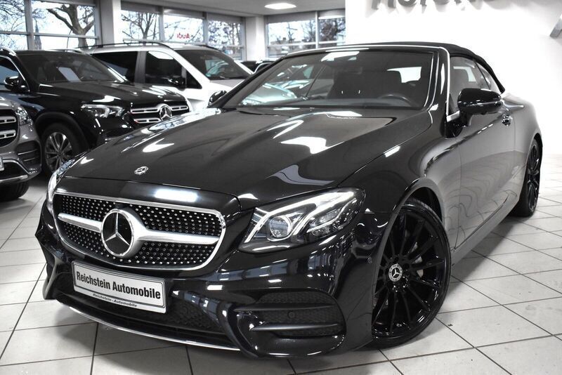 Obsidianschwarz (metallic) Gebraucht 2019 Mercedes E350 AMG Cabrio | 45.980 € (Fairer Preis) - Bild 1/4