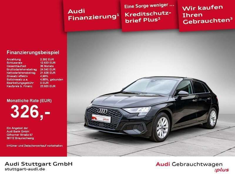 Schwarz Gebraucht 2021 Audi A3 Sportback Kleinwagen | 26.920 € (Fairer Preis) - Bild 1/2