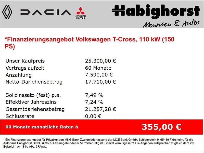 Gebraucht VW T-Cross 150 PS (110 kW) 2024 Metallic SUV