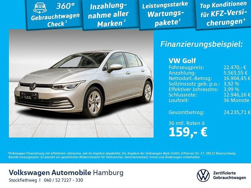 Silber Gebraucht 2023 VW Golf VIII Life Limousine | 22.470 € (Fairer Preis) - Bild 1/3